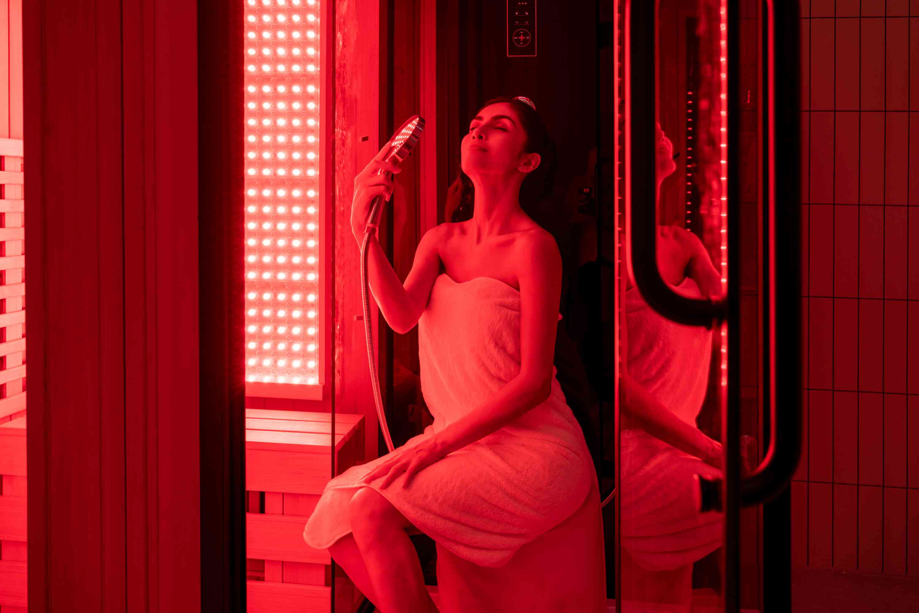 Hlasové ovládání Red LED Light Therapy Sauna Device